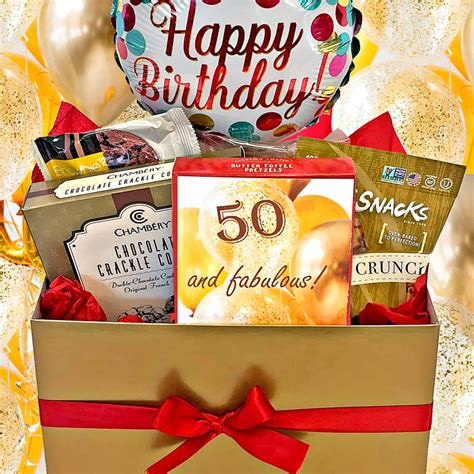 50th birthday basket|50th birthday box for women.